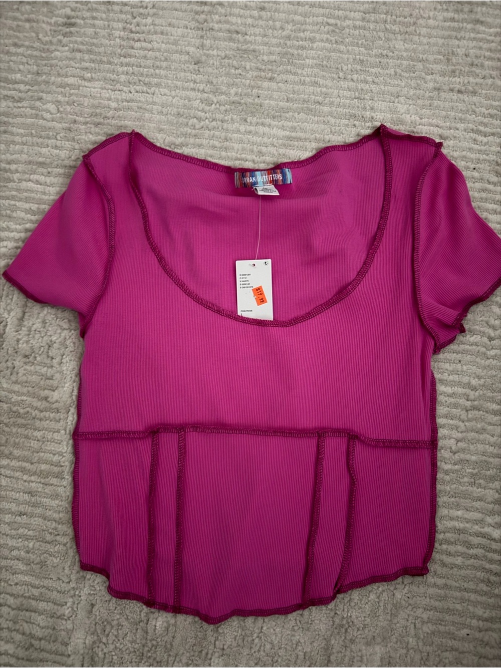 Urban Outfitters Magenta Scoop Neck Short Sleeve Top